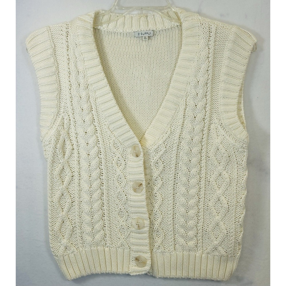Z SUPPLY Fairway Cable Knit Sleeveless Vest Size XL